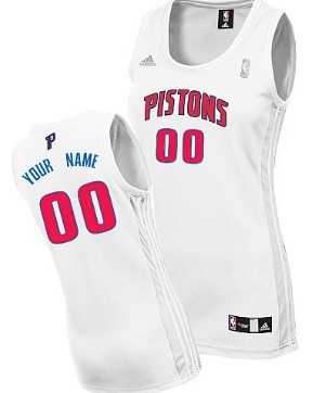 Womens Customized Detroit Pistons White Jersey
